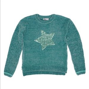 Big girls sequin graphic sweater top